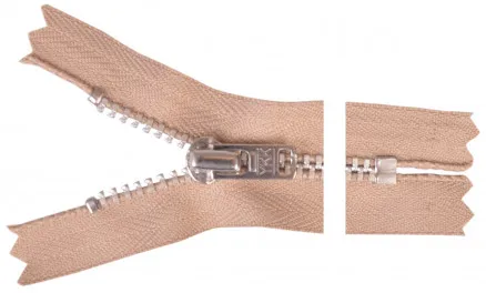 YKK Lynlås Aluminium 6cm 4mm Sand